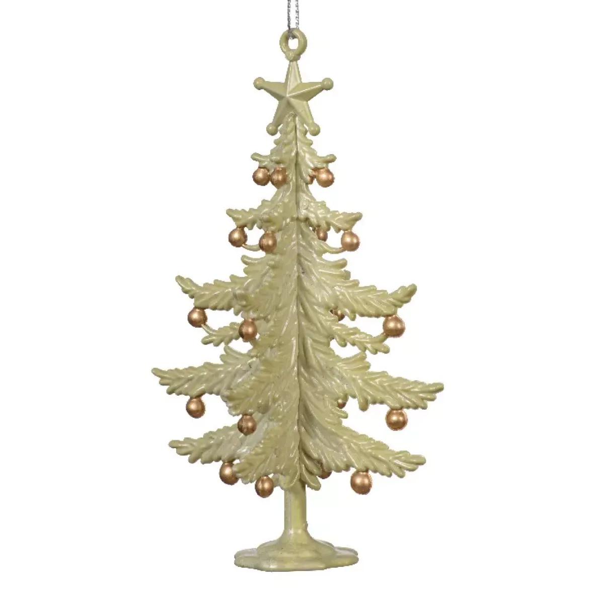 Abete da appendere (H13 cm) Campanelli di Natale Menta bianca