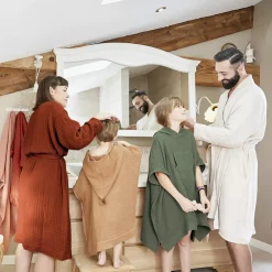 Accappatoio da bagno in garza di cotone L/XL Gaïa Terracotta