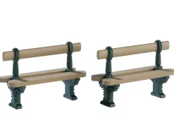 Accessori Lemax Set di 2 panchine di metallo