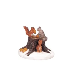 Accessorio Lemax (H3,4 cm) Scoiattoli e tronco d'albero