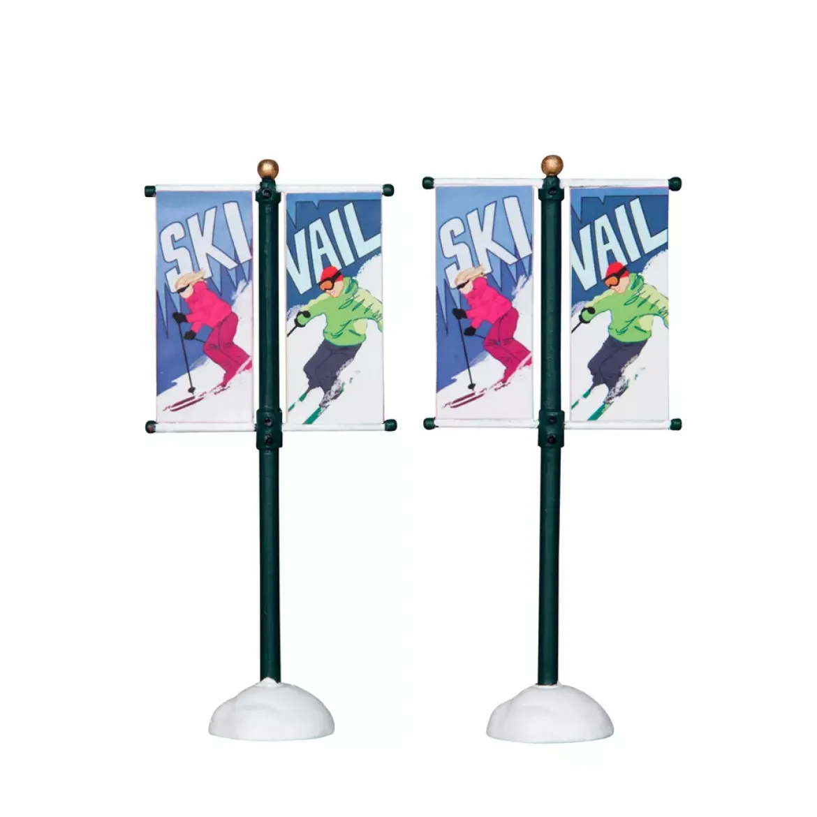 Accessorio Lemax (H10 cm) Set di 2 pali con banner Ski Vail
