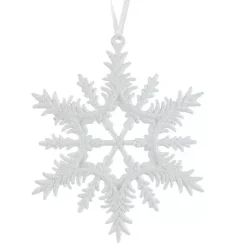 Addobbo natalizio da appendere (D13 cm) Fiocco di neve scintillante ghiacciato Bianco