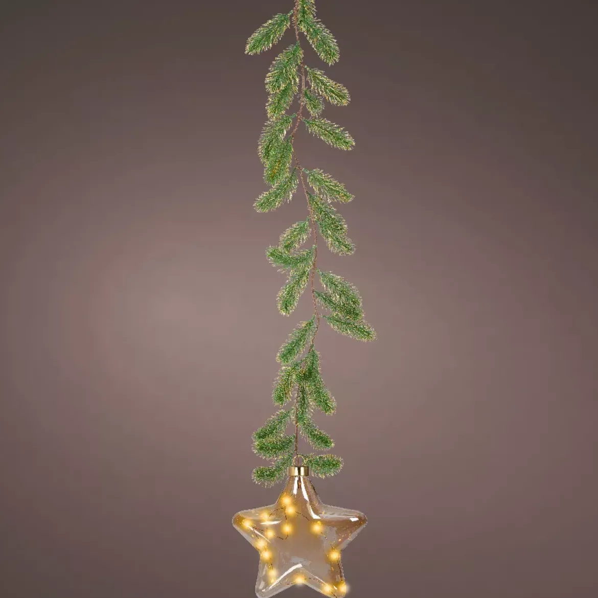 Addobbo natalizio luminoso da appendere con pile 15 LED (H20 cm) Stella Bianco caldo
