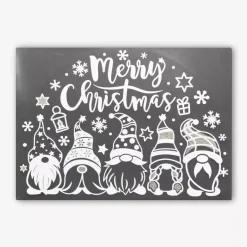 Adesivo per finestra (40 x 28,5 cm) Buon Natale i folletti