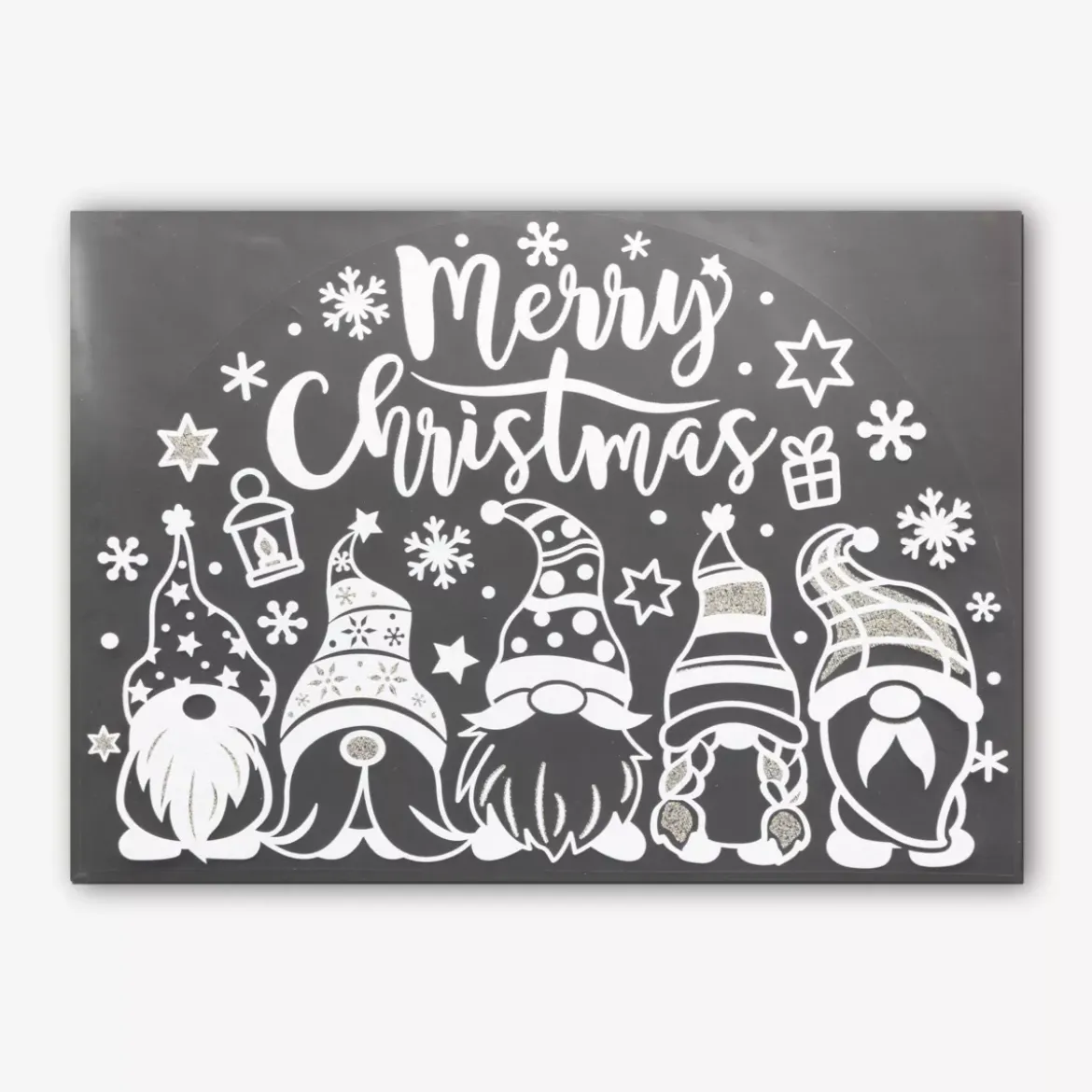 Adesivo per finestra (40 x 28,5 cm) Buon Natale i folletti