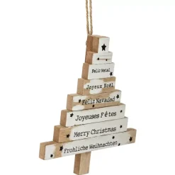 Alberi di Natale in legno a livelli Bianco