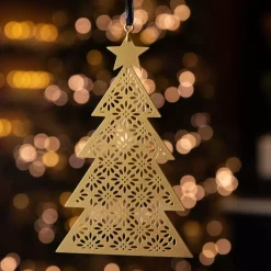 Alberi di Natale traforati fiori Oro