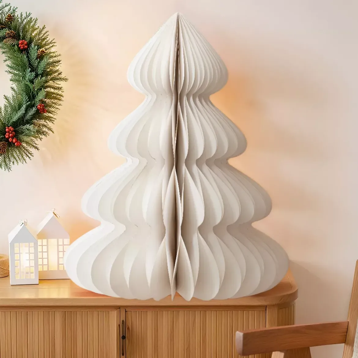 Albero di carta da posizionare (H90 cm) Chiusura Magnetica Bianca