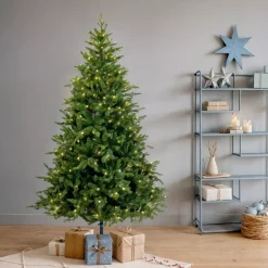 Albero di Natale artificiale luminoso 600 LED (H240 cm) Idaho Verde abete