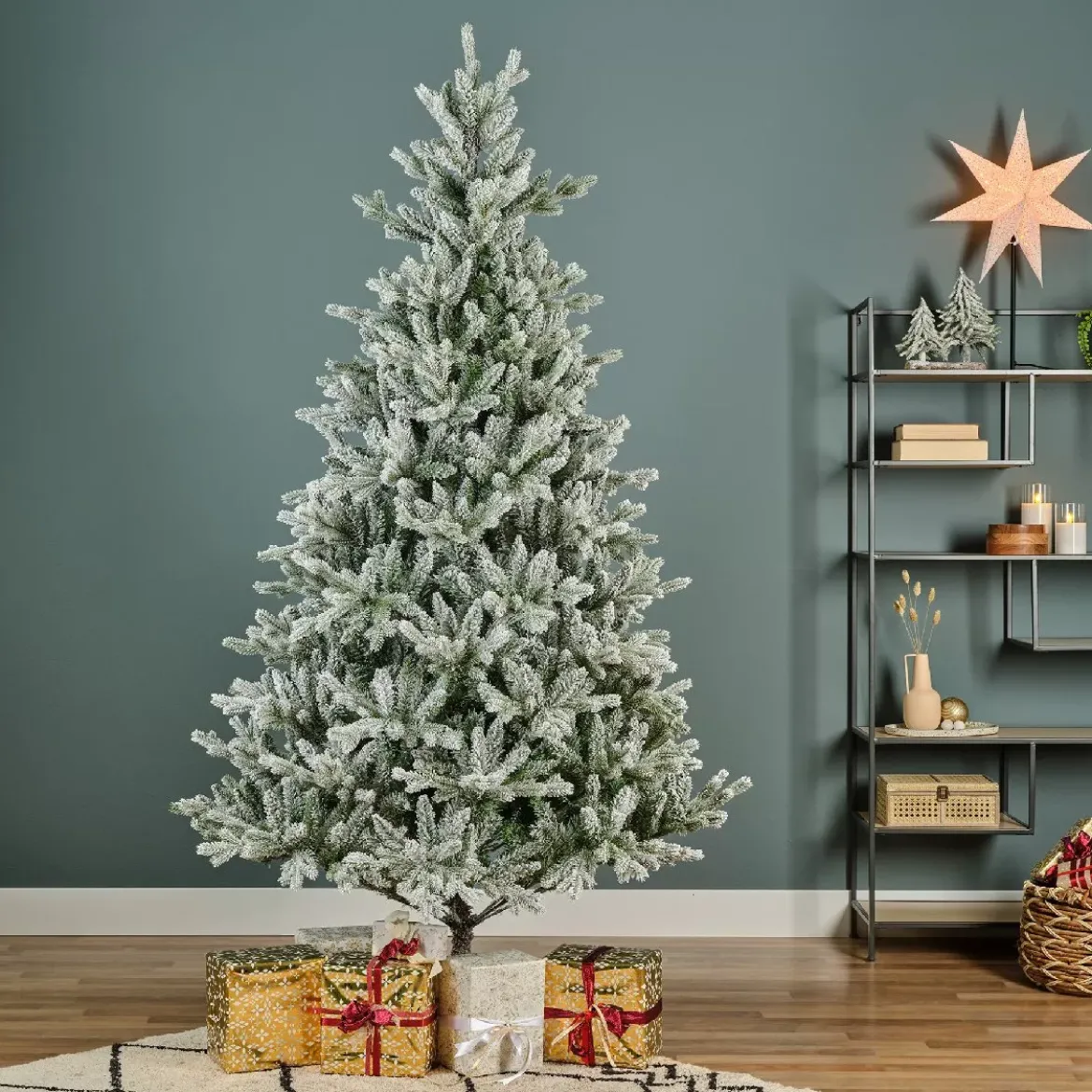 Albero di Natale artificiale Allix Alt. 180 cm Verde innevato