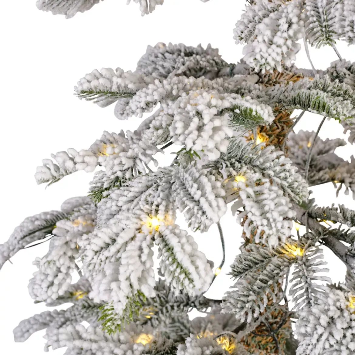Albero di Natale artificiale luminoso 250 LED H240 cm Sierra Verde innevato