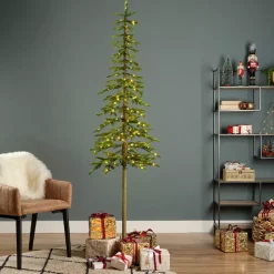 Albero di Natale artificiale luminoso 250 LED H240 cm Sierra Verde abete