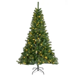 Albero di Natale artificiale luminoso 260 LED H180 cm King Verde abete