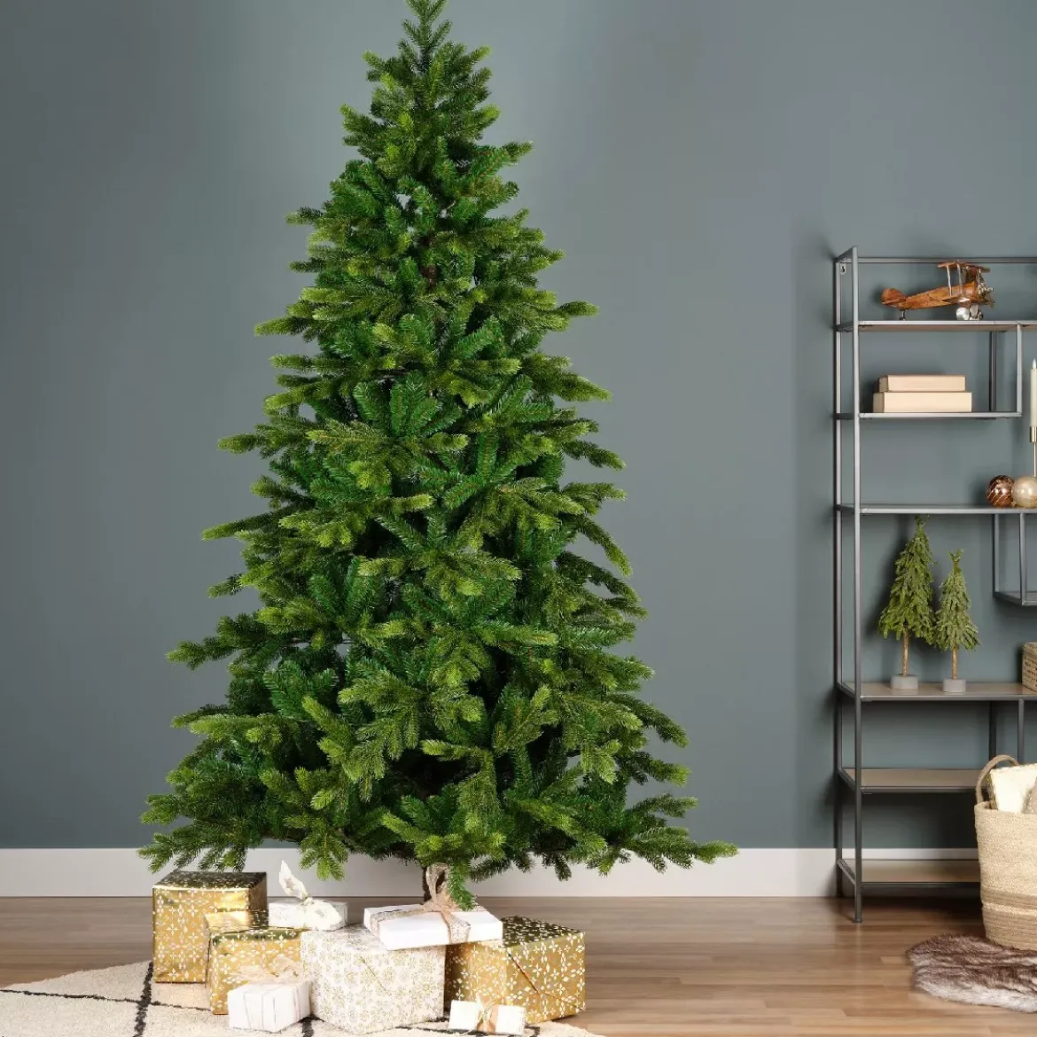 Albero di Natale artificiale Caucasia Nordmann Alt. 180 cm Verde abete