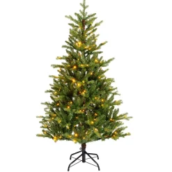 Albero di Natale artificiale luminoso (220 LED) H150 cm Allix Verde abete