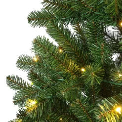 Albero di Natale artificiale luminoso 400 LED H240 cm King Verde abete