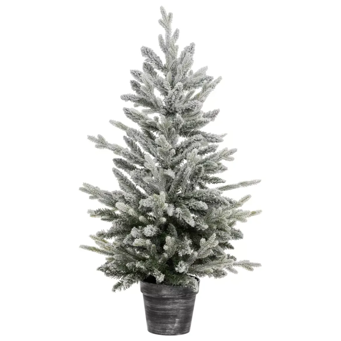 Albero di Natale artificiale in vaso H100 cm Frosty Verde innevato