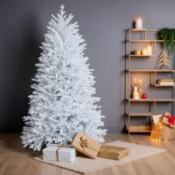 Albero di Natale artificiale H210 cm Quebec Bianco