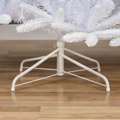 Albero di Natale artificiale H240 cm Odense Bianco iridescente e glitterato