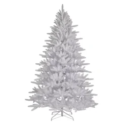 Albero di Natale artificiale H210 cm Odense Bianco iridescente e glitterato