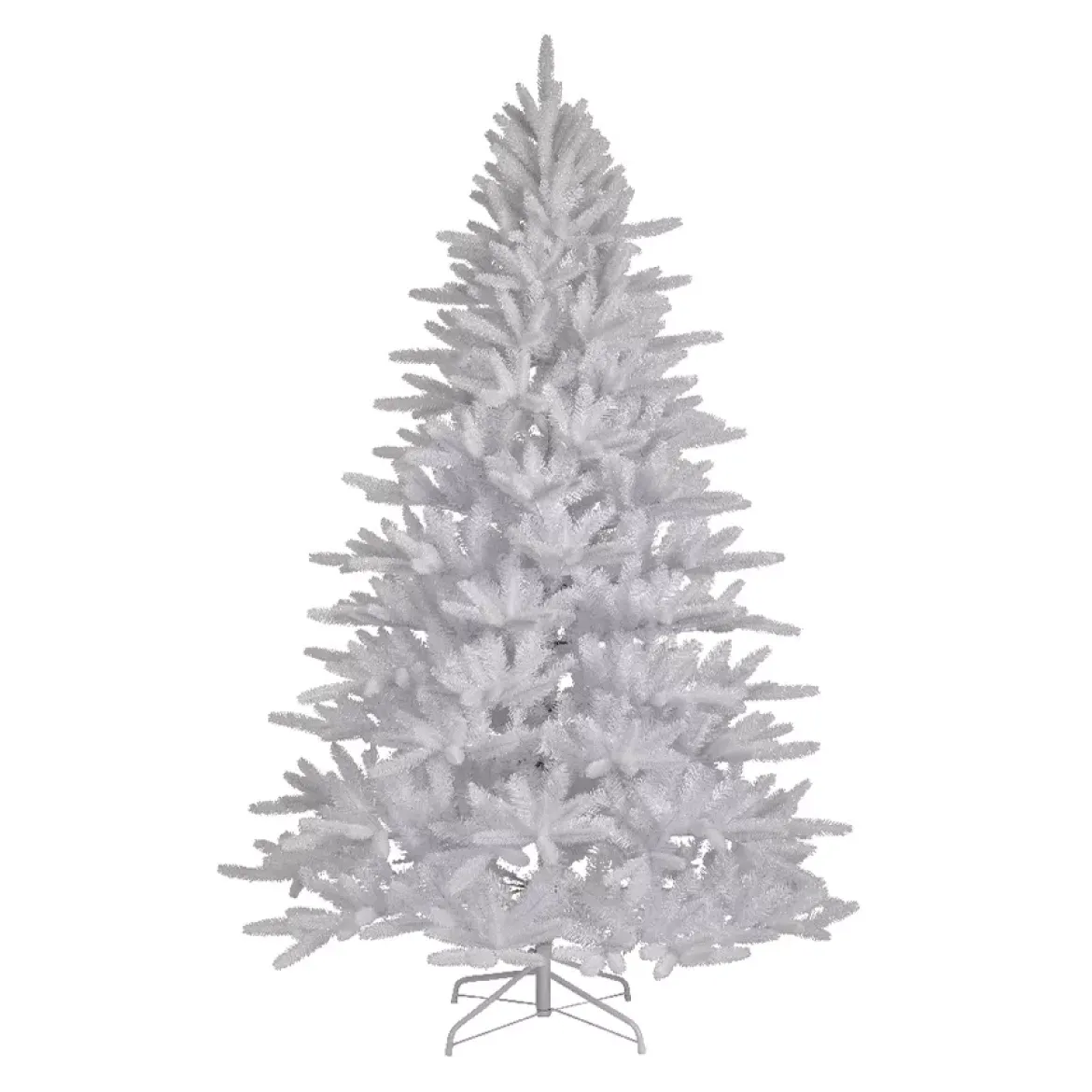 Albero di Natale artificiale H210 cm Odense Bianco iridescente e glitterato