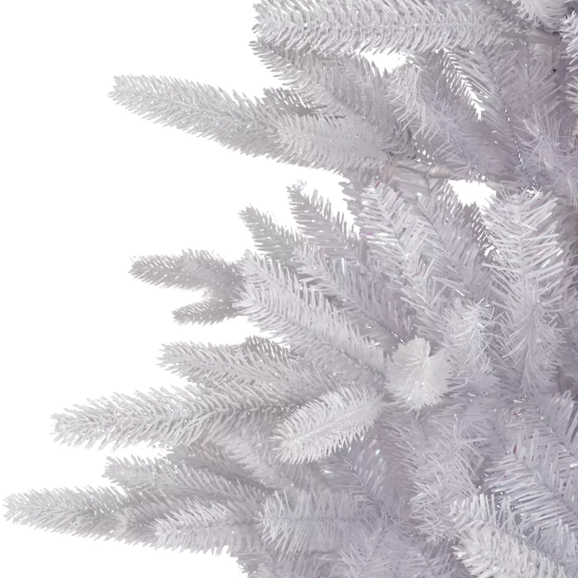 Albero di Natale artificiale H180 cm Odense Bianco iridescente e glitterato