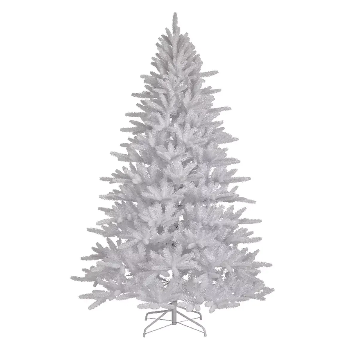 Albero di Natale artificiale H180 cm Odense Bianco iridescente e glitterato