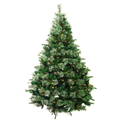 Albero di Natale artificiale luminoso H240 cm Washington Luxe Verde abete