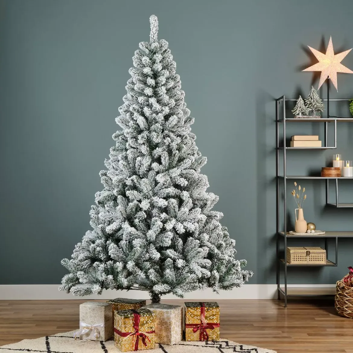 Albero di Natale artificiale King Alt. 150 cm Verde innevato