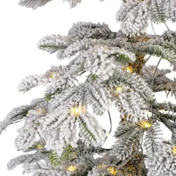 Albero di Natale artificiale luminoso 150 LED H180 cm Sierra Verde innevato