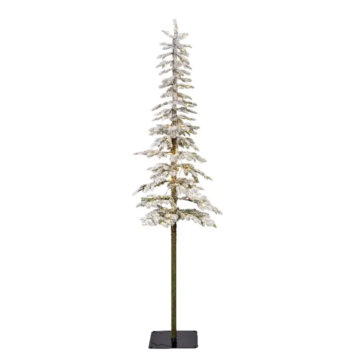 Albero di Natale artificiale luminoso 200 LED H210 cm Sierra Verde innevato