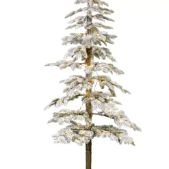Albero di Natale artificiale luminoso 200 LED H210 cm Sierra Verde innevato