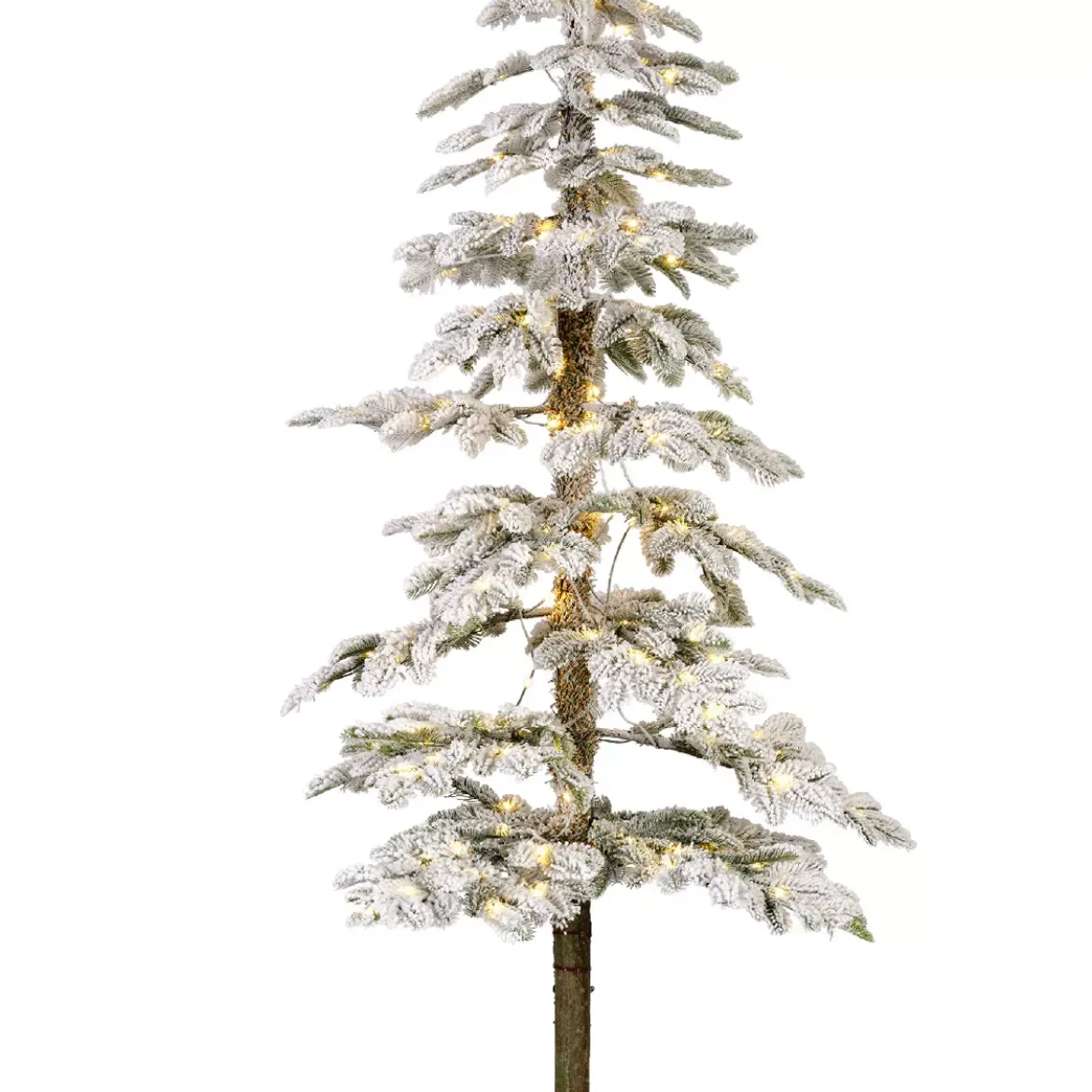 Albero di Natale artificiale luminoso 200 LED H210 cm Sierra Verde innevato
