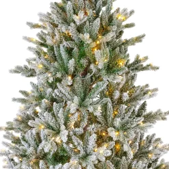 Albero di Natale artificiale luminoso 320 LED (H180 cm) Allix Verde innevato