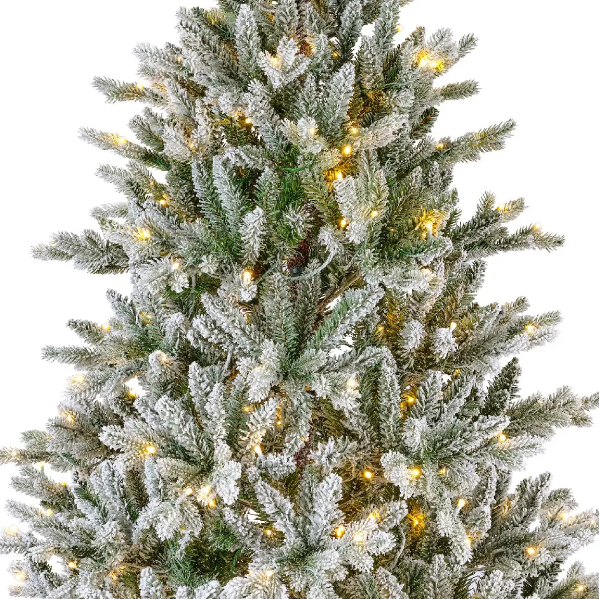 Albero di Natale artificiale luminoso 430 LED (H210 cm) Allix Verde innevato