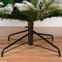 Albero di Natale artificiale luminoso 550 LED (H210 cm) Glorious Verde innevato