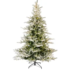 Albero di Natale artificiale luminoso 550 LED (H210 cm) Glorious Verde innevato