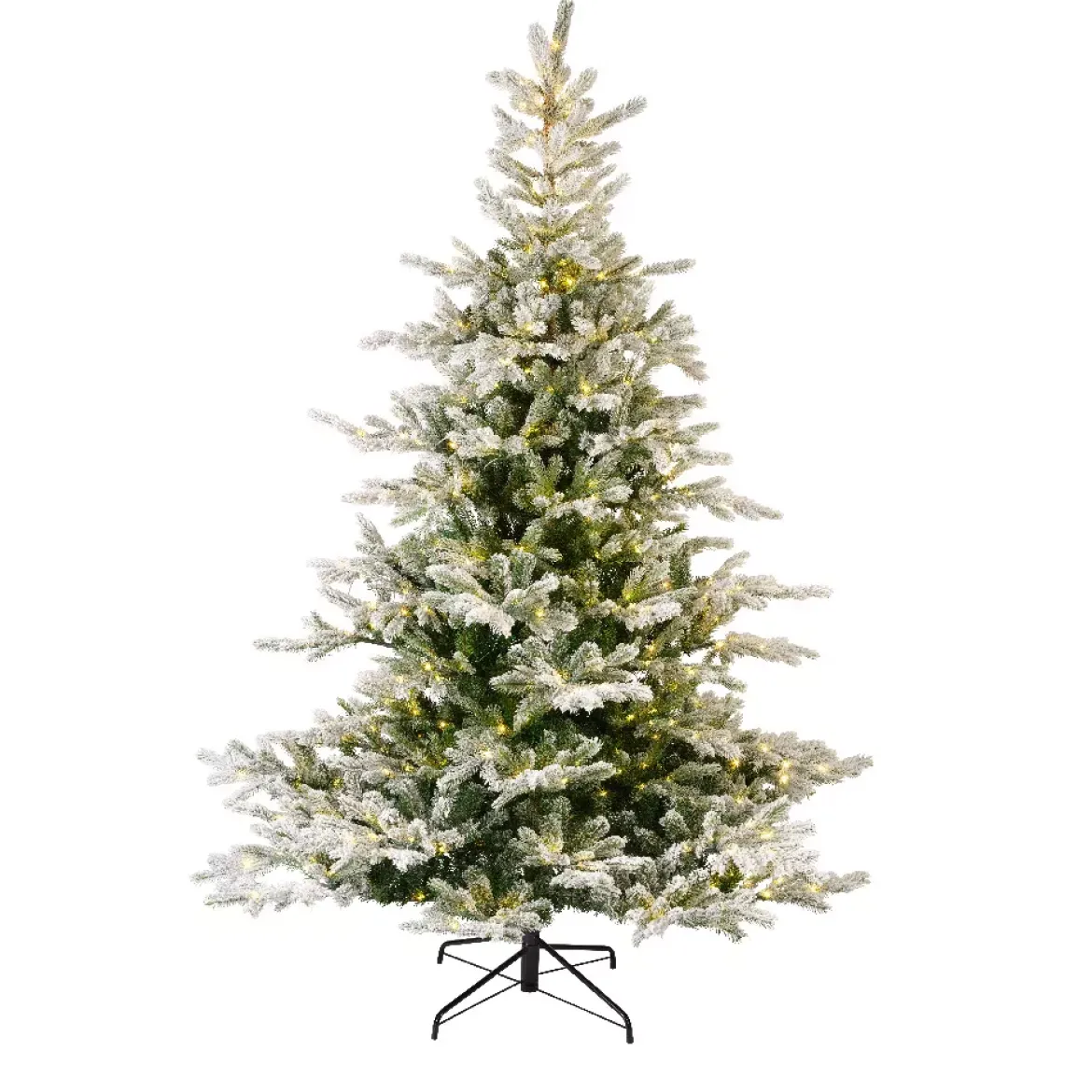 Albero di Natale artificiale luminoso 550 LED (H210 cm) Glorious Verde innevato
