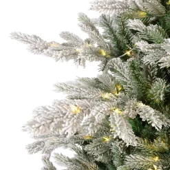 Albero di Natale artificiale luminoso 550 LED (H210 cm) Glorious Verde innevato