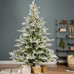 Albero di Natale artificiale luminoso 700 LED (H240 cm) Glorious Verde innevato