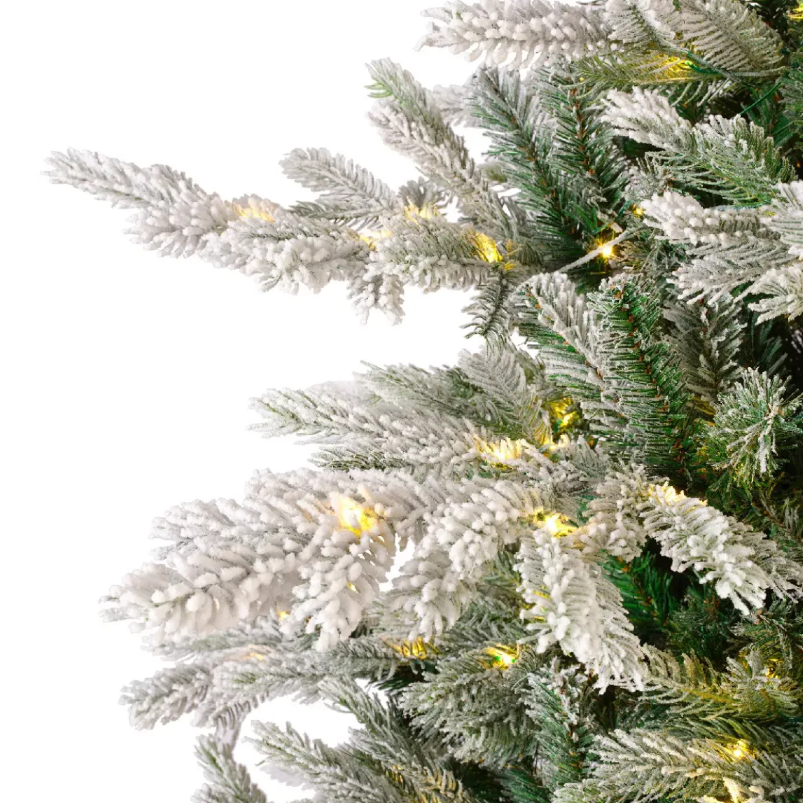 Albero di Natale artificiale luminoso 700 LED (H240 cm) Glorious Verde innevato