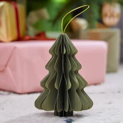 Albero di Natale di carta da appendere (H15 cm) Chiusura Magnetica Verde