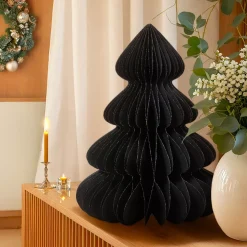 Albero di Natale in carta da tavolo (H60 cm) Chiusura Magnetica Nero