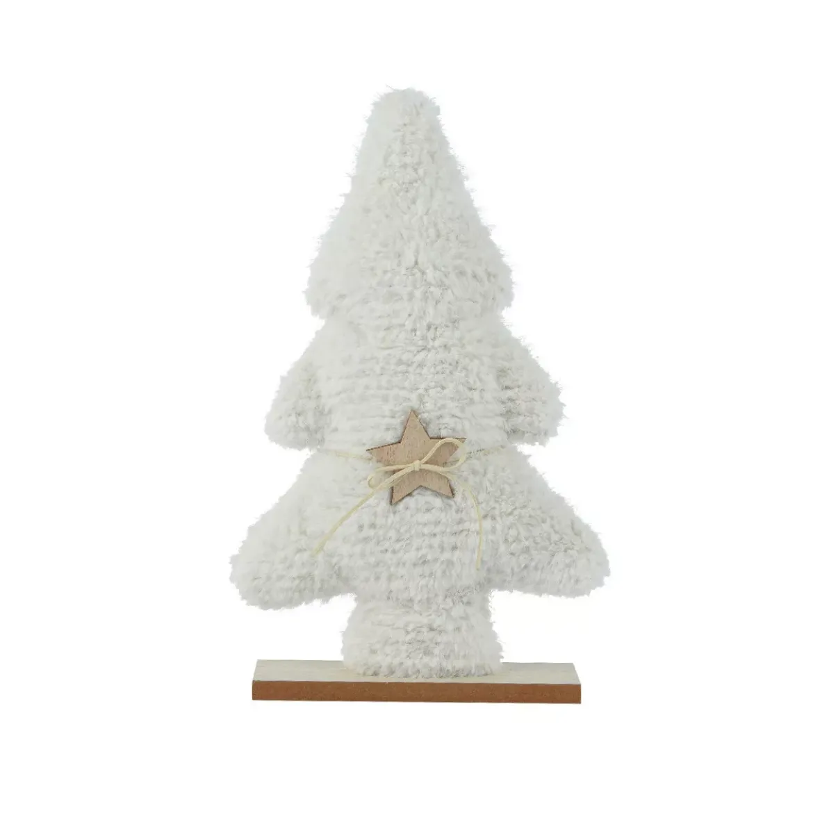Albero di Natale in ecopelliccia da tavolo (H38 cm) Neve Bianca Bianco