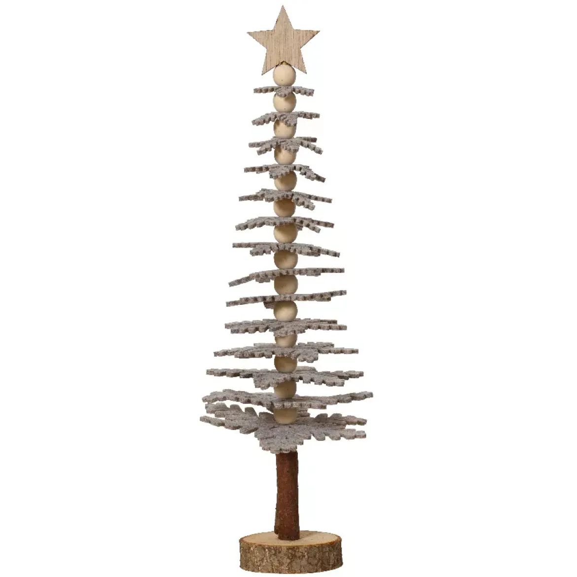 Albero di Natale in feltro da tavolo (H37 cm) Stile chalet Grigio