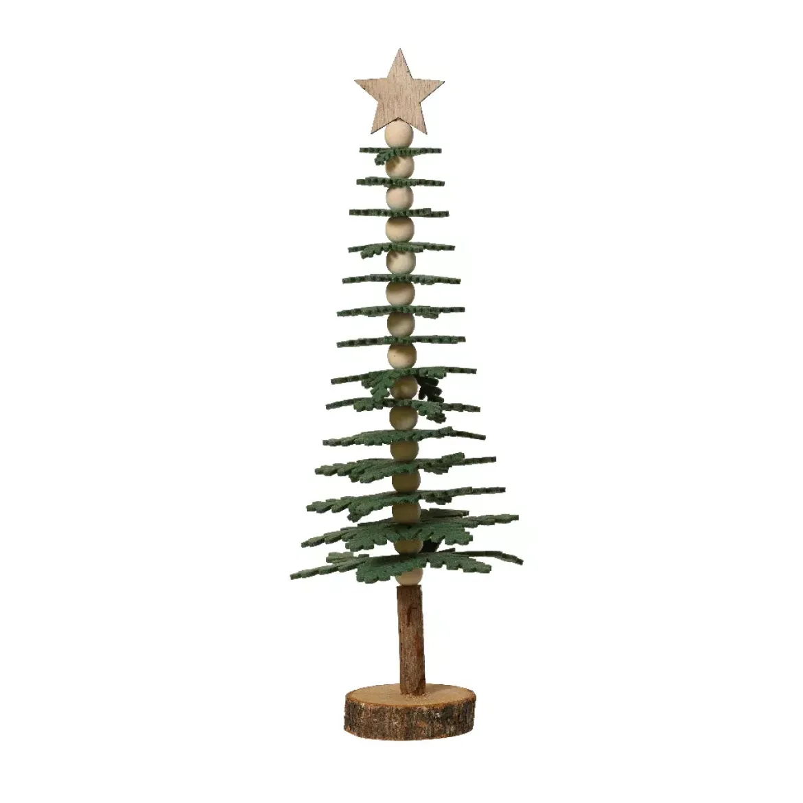 Albero di Natale in feltro da tavolo (H37 cm) Stile chalet Verde