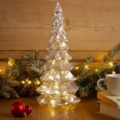Albero di Natale luminoso con pile 20 LED (H32 cm) Eternel Argento