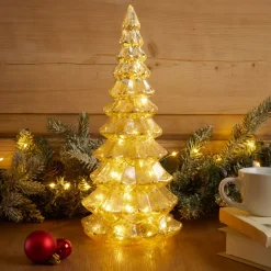 Albero di Natale luminoso con pile 20 LED (H32 cm) Eternel Oro
