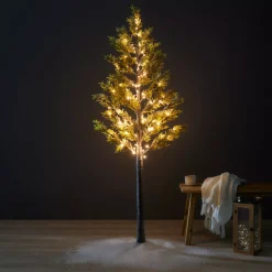 Albero luminoso 96 LED (H180 cm) Abete con rami ghiacciati Bianco caldo
