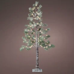 Albero luminoso 72 LED (H150 cm) Abete Alpino innevato e bianco caldo